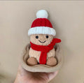 UK0102 - Outfit for Jellycat Amuseables Peanut/ Peanut Penguin (small) - red hat & scarf (Outfit Only)