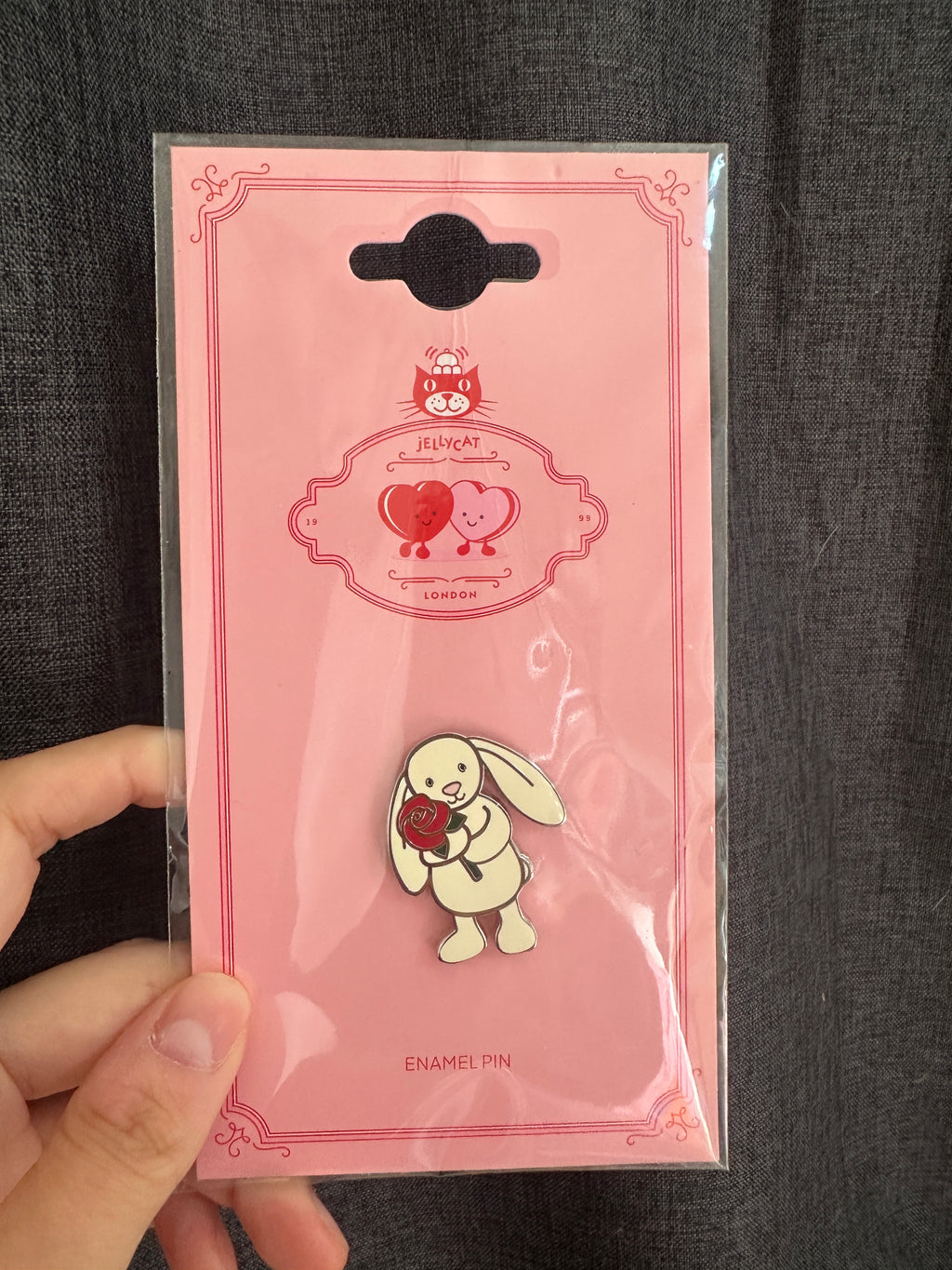 [Imperfect] Jellycat Pin - Cream Bunny With Rose