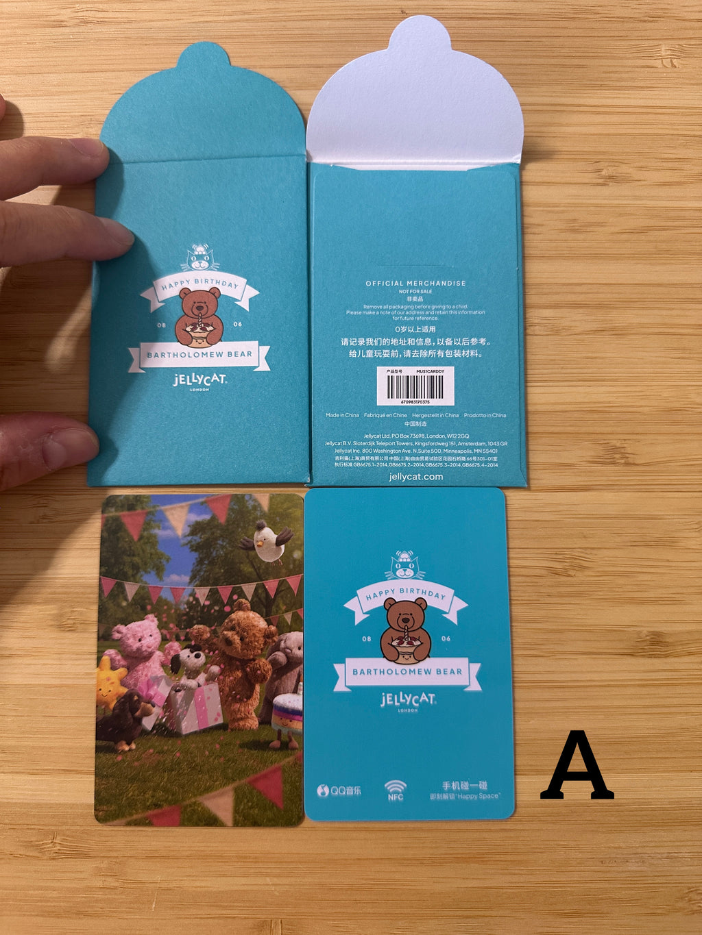 Jellycat Bartholomew Bear Birthday Card & Envelope Set