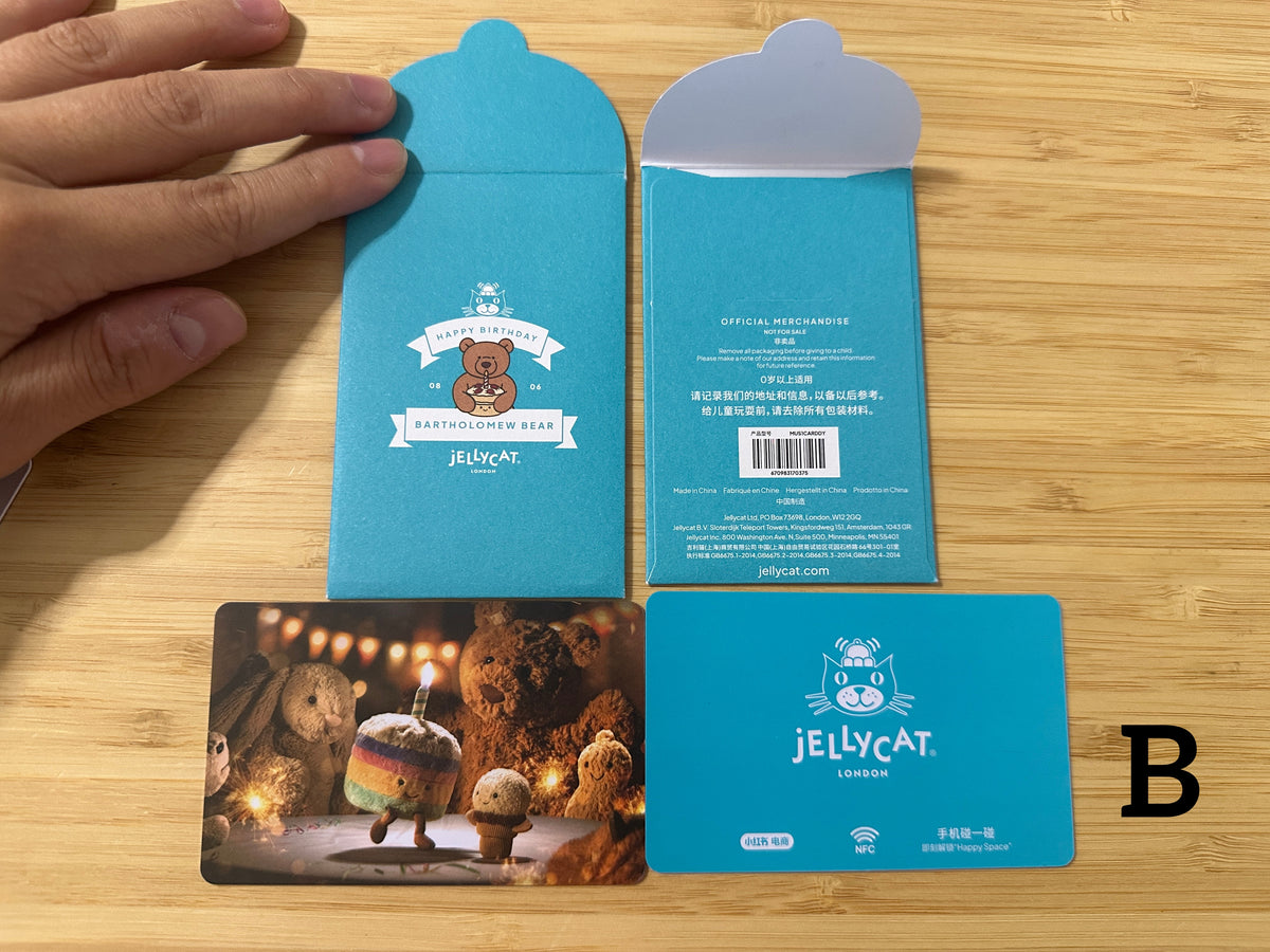 Jellycat Bartholomew Bear Birthday Card & Envelope Set