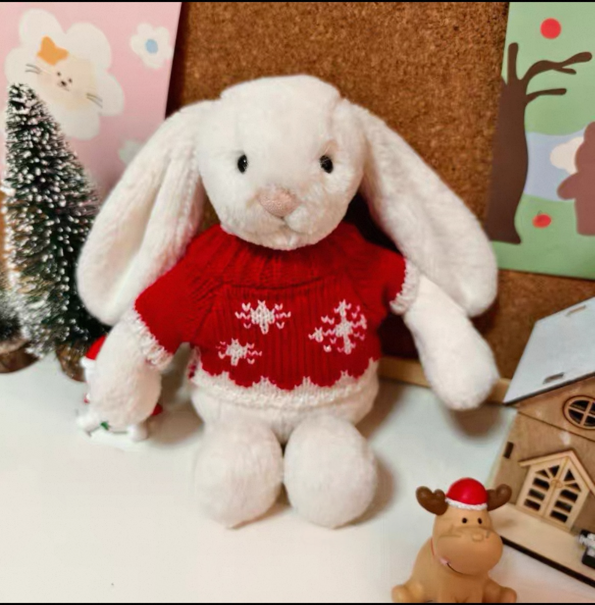 Outfit  for Jellycat Bunny (18cm) - Christmas Jumper Snowflake (Outfit Only)