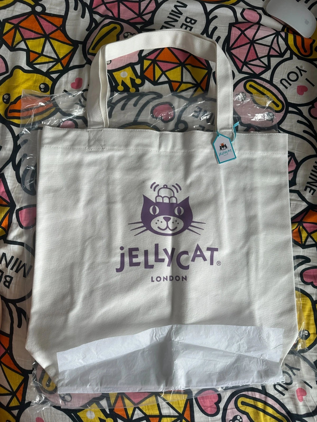 Official Jellycat Amuseables Aubergine Tote Bag