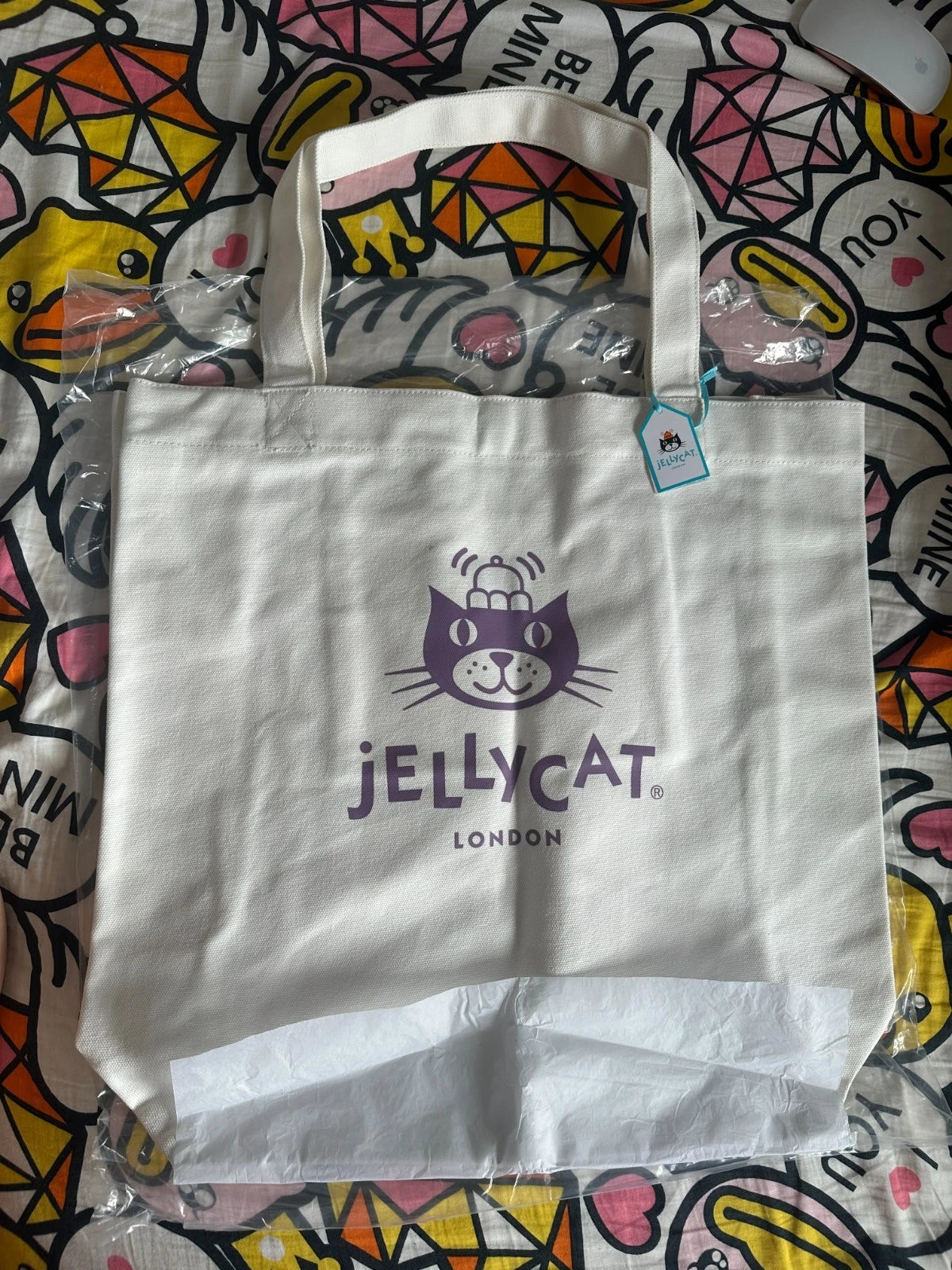 Official Jellycat Amuseables Aubergine Tote Bag